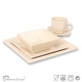 Natürliche Creme Farbe Quadratische Form 20PCS Abendessen Set